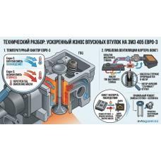 Почему разбивает впускные направляющие на ЗМЗ 405 Евро-3?